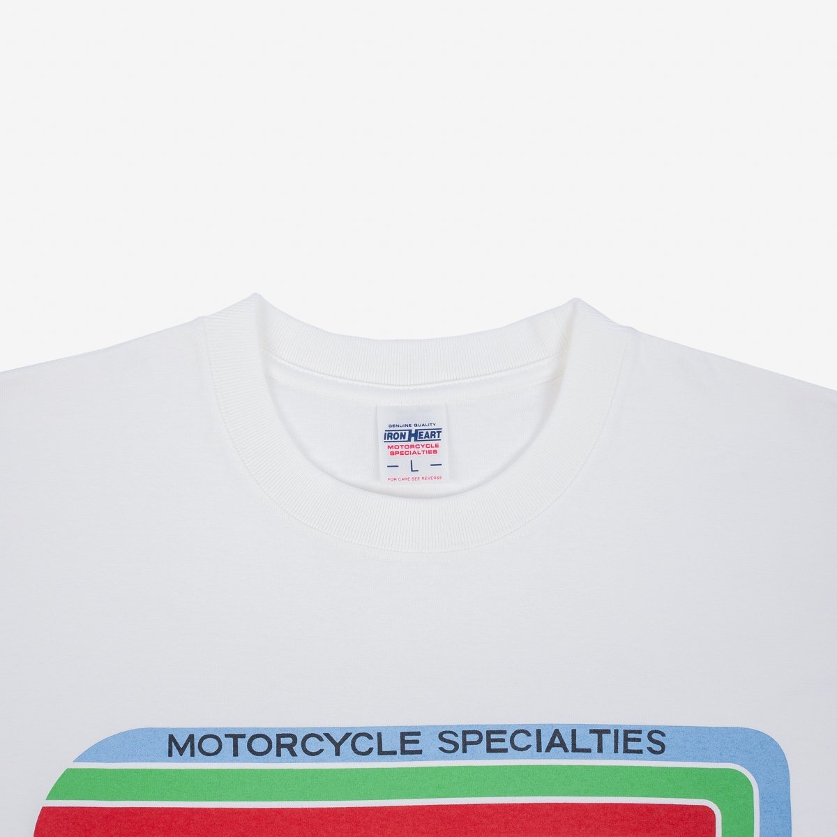 IHT-2405-WHT 7.5oz Printed Loopwheel Crew Neck T-Shirt - White - 6