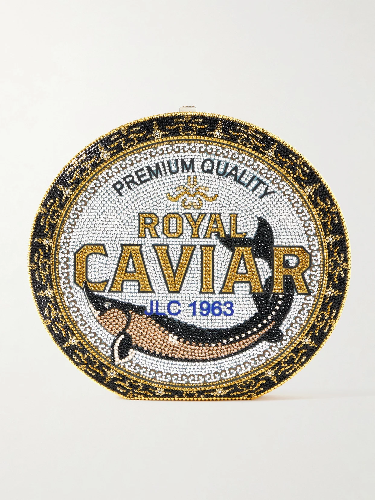 Royal Caviar Crystal-embellished Silver-tone Clutch - 1