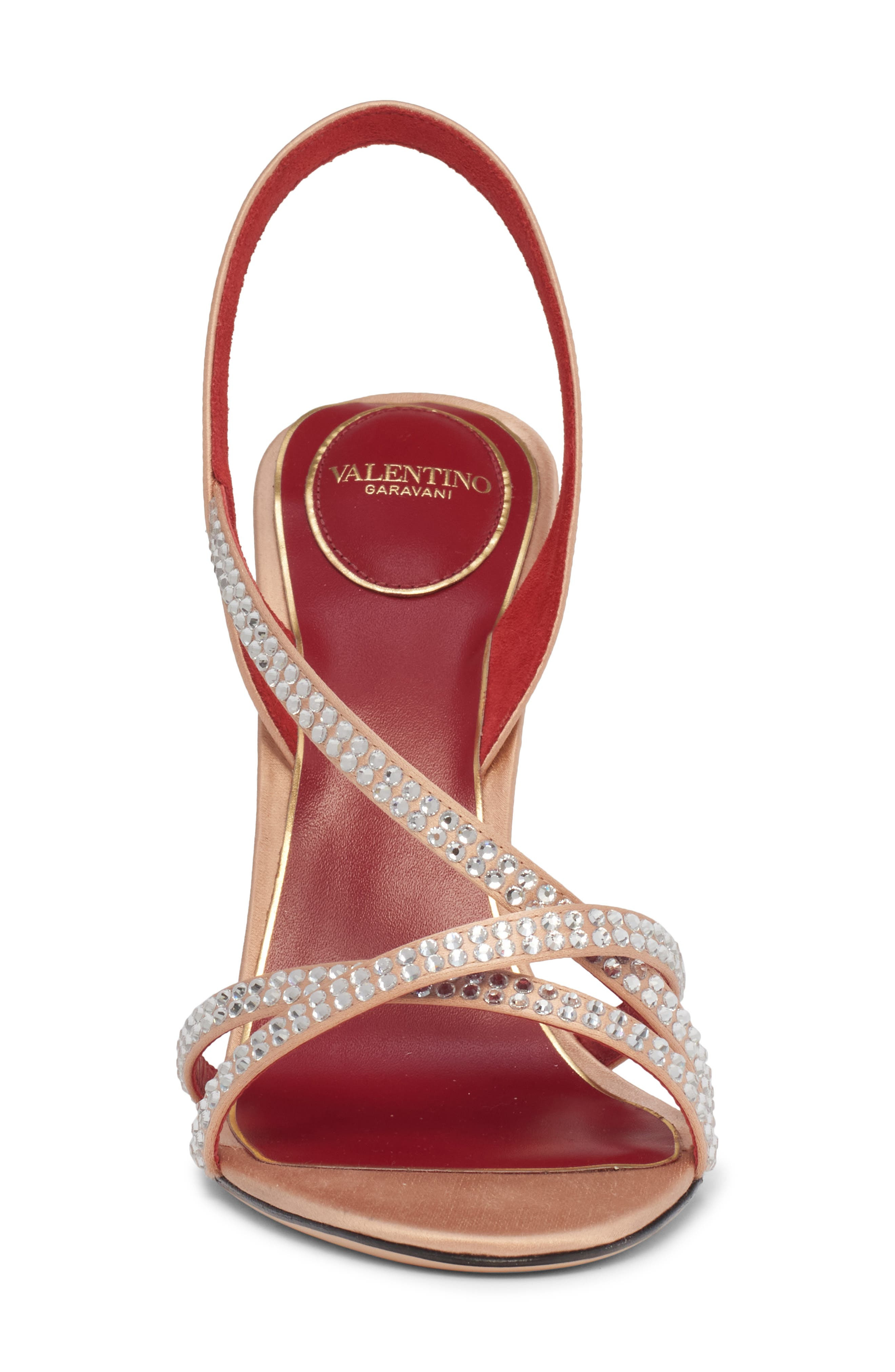 Valentino Crystal Embellished Slingback Sandal in Beige Couture/Crystal at Nordstrom - 4