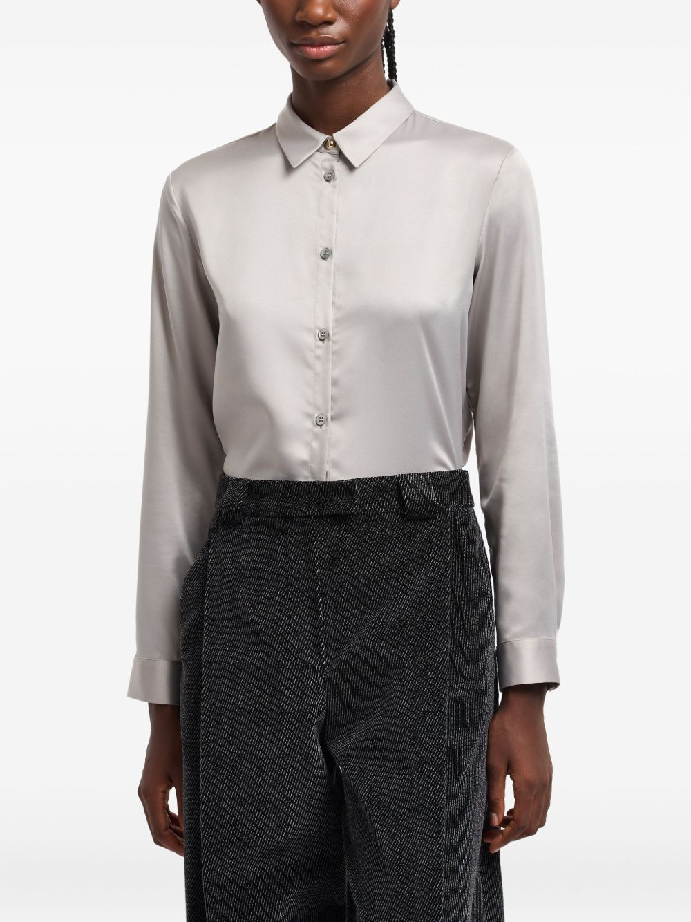 satin long-sleeve shirt - 2