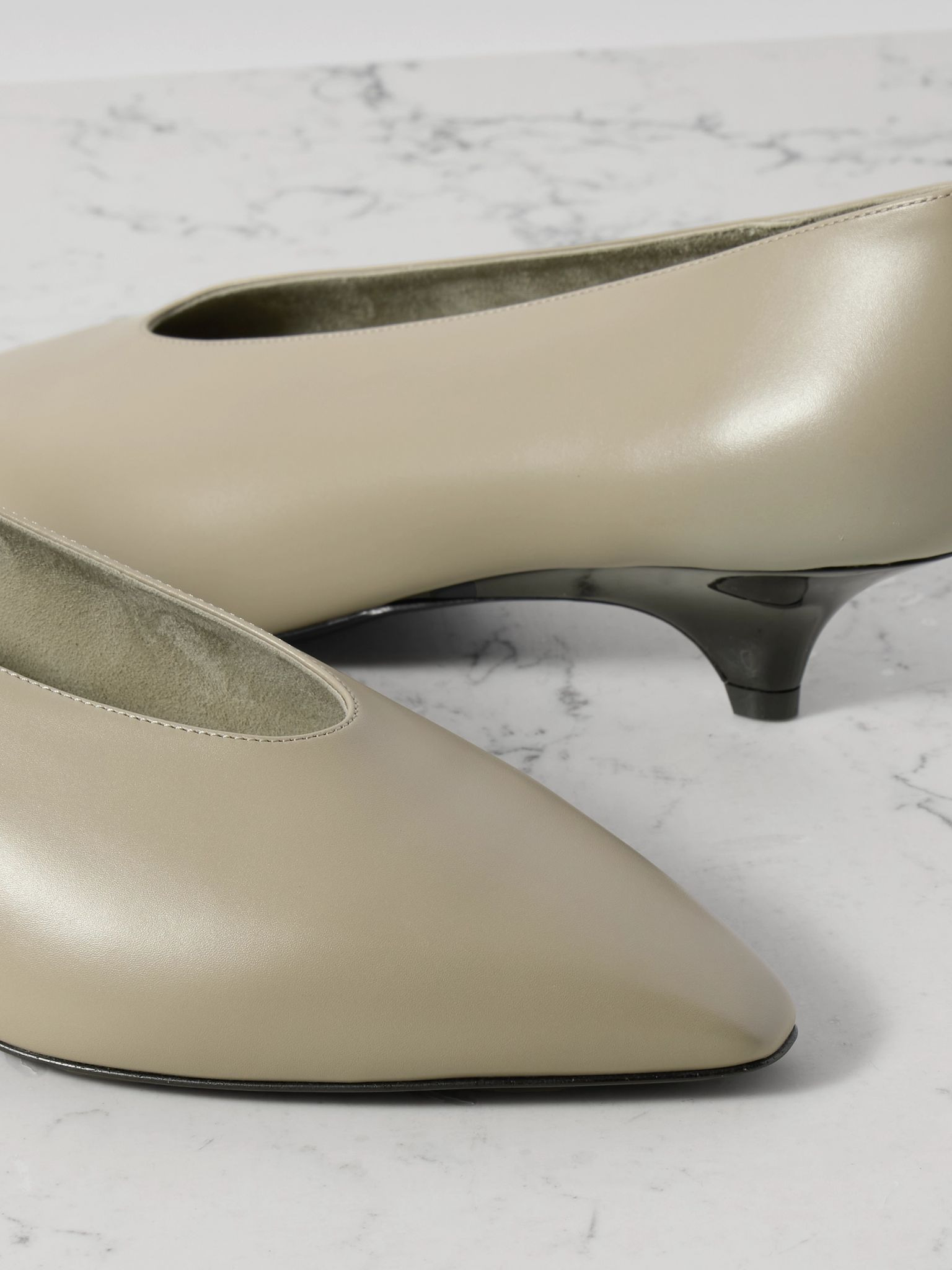 Rebecca leather pumps Light green - 4