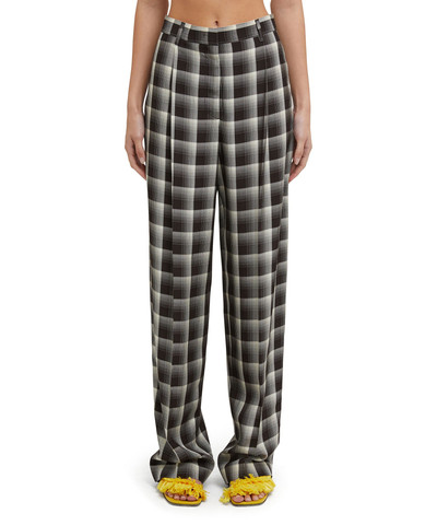 MSGM Check viscose crepe pleated pants outlook