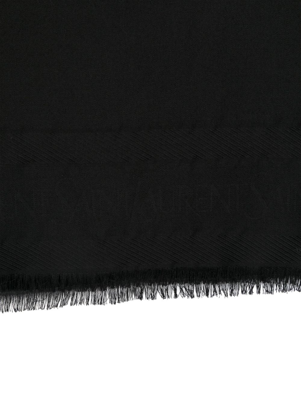 jacquard logo motif frayed scarf - 2