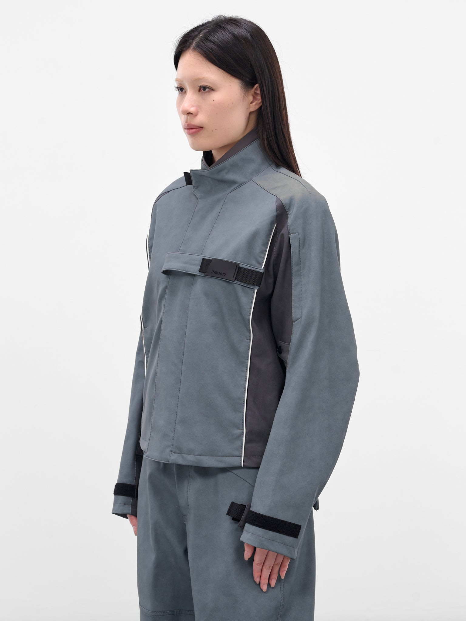 Gray Technical Biker Jacket - 2