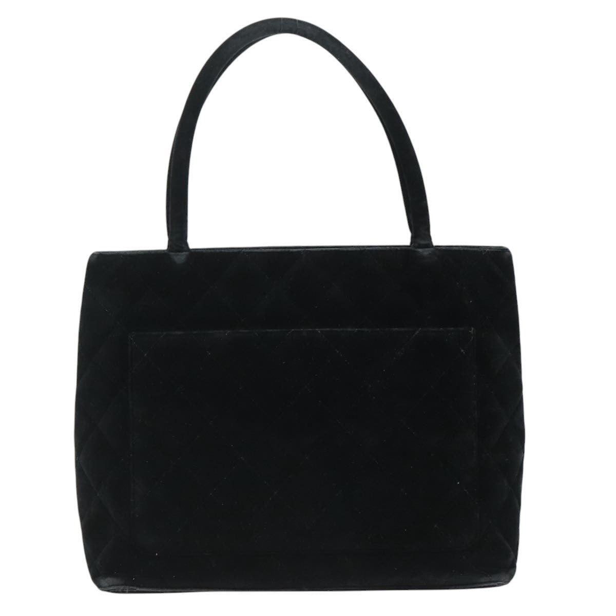 CHANEL Matelasse Standard Tote Bag Velor Black CC - 2