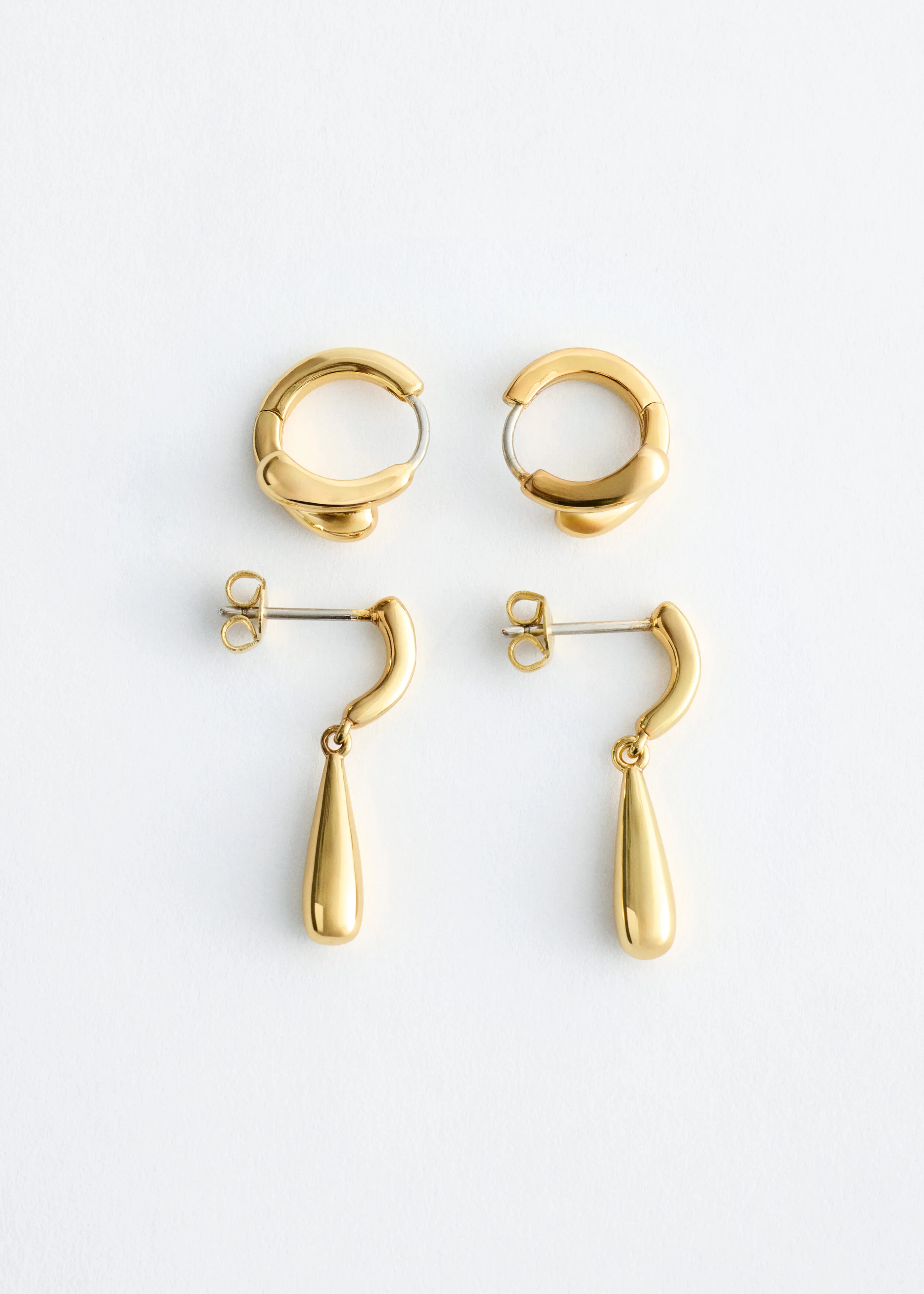 Hoop and Drop Earring Set - 1