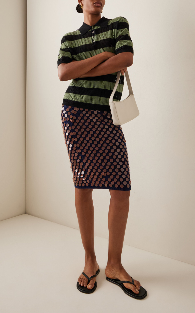 ZANKOV Matteo Wool-Blend Pencil Skirt brown outlook