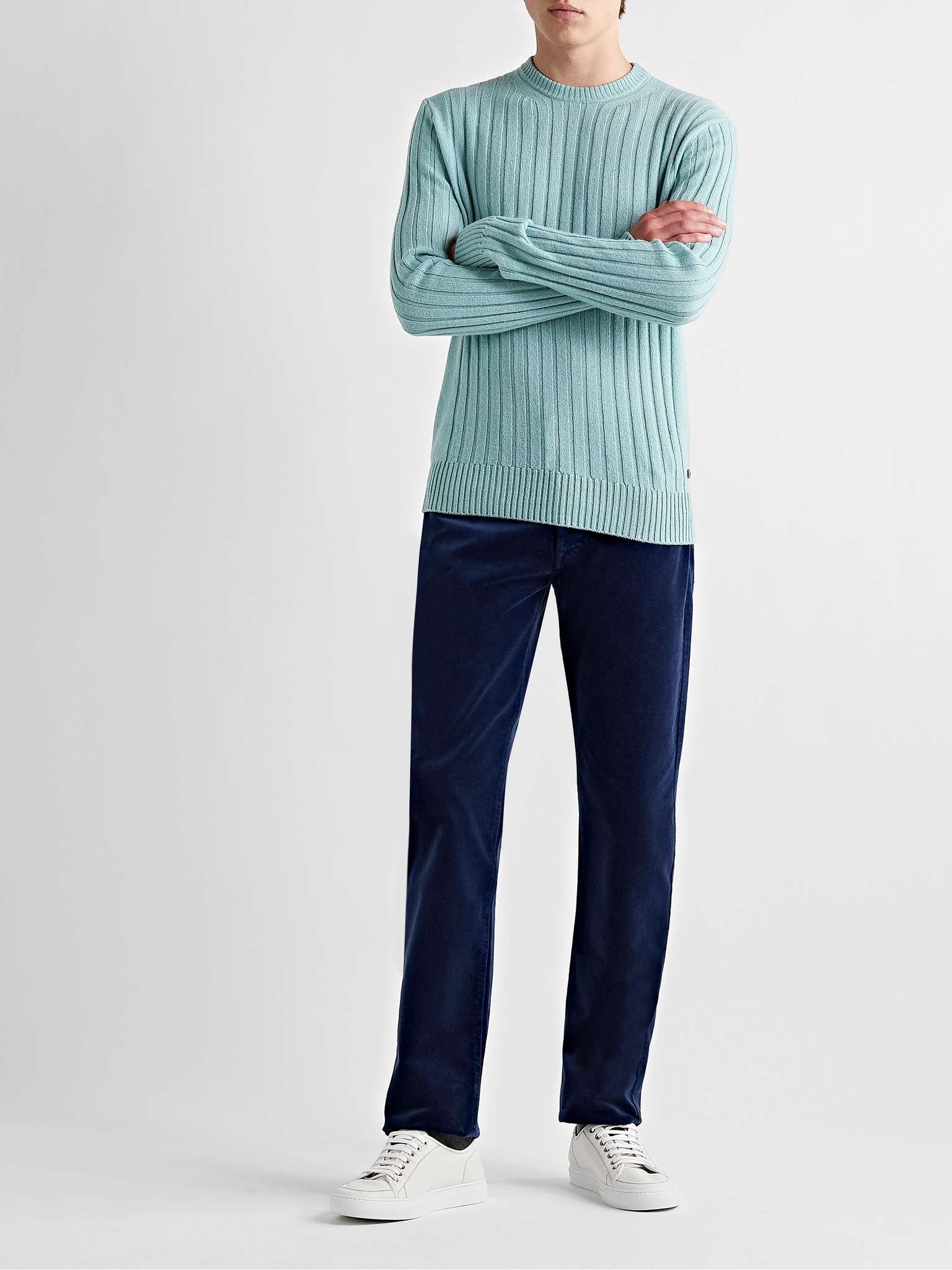 Slim-Fit Ribbed Cashmere Sweater - 2