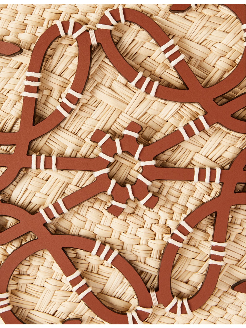 Anagram small iraca palm and leather basket bag - 5