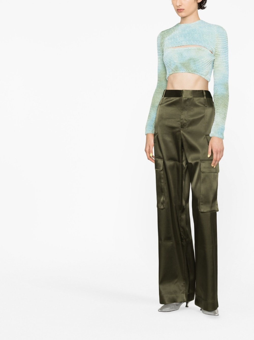 Double tie-dye cut-out top - 2