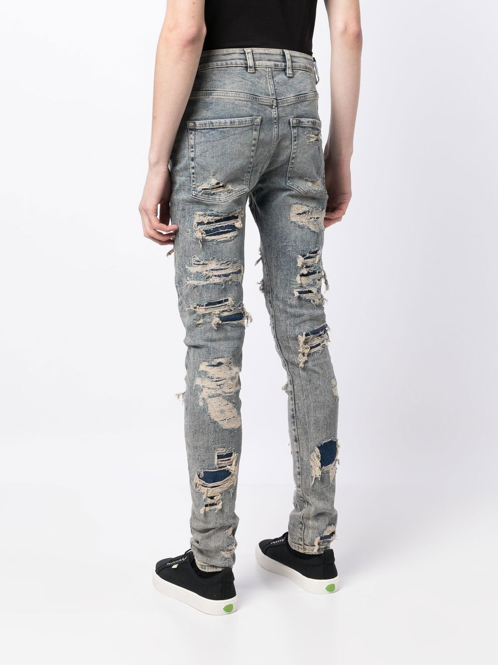 all-over distressed-finish jeans - 4