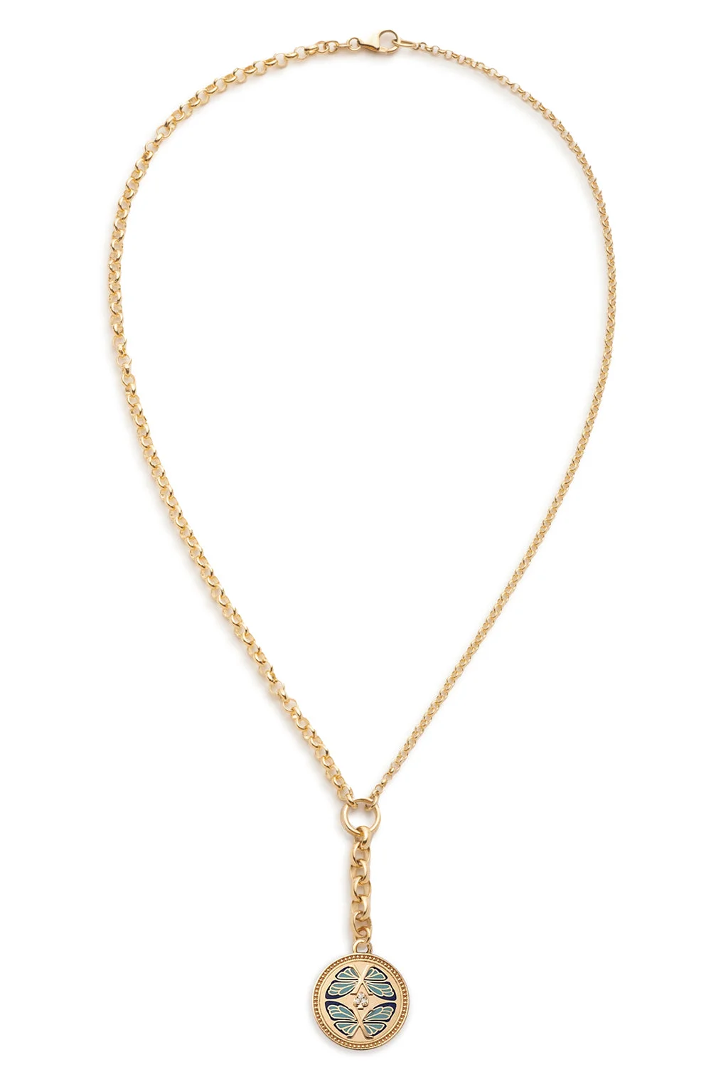 Reverie - Ceramic Butterfly Medium Mixed Belcher Extension Necklace - 1