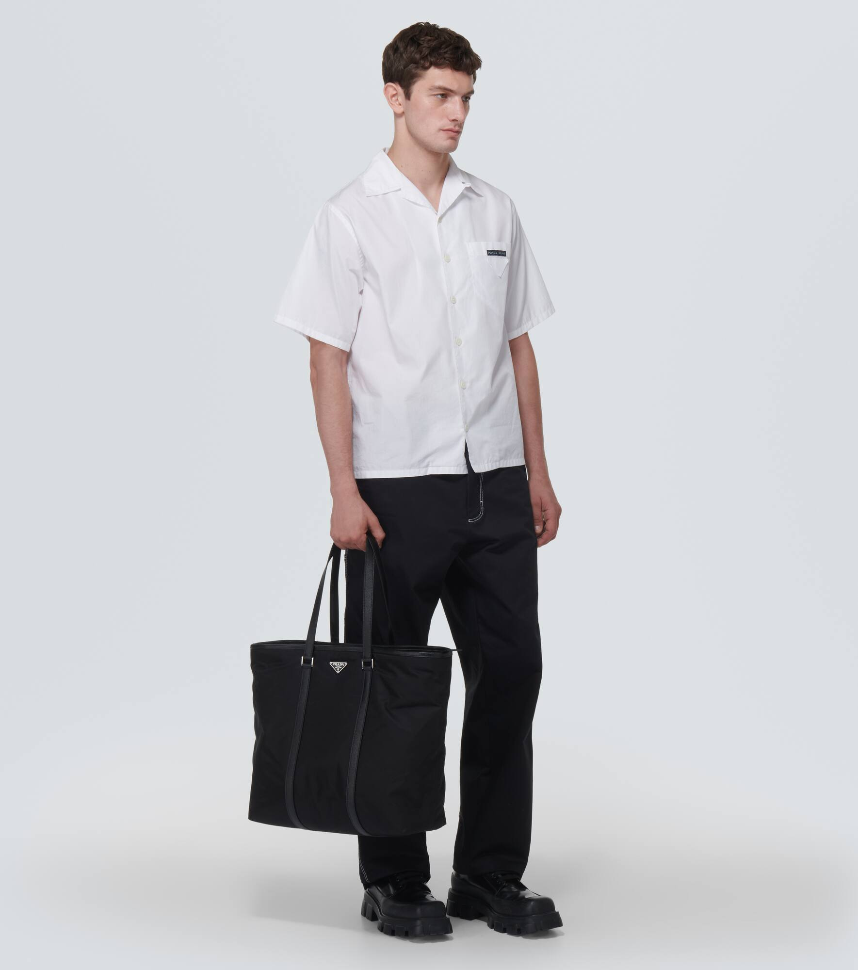 Re-Nylon leather-trimmed tote bag - 7