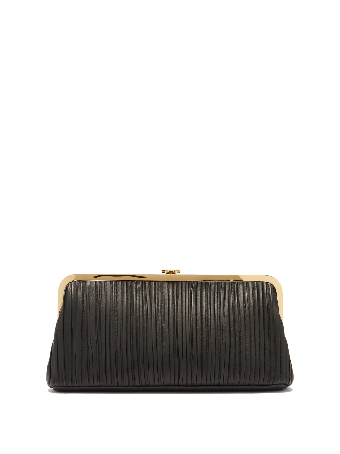 Susannah pleated nappa-leather clutch - 1