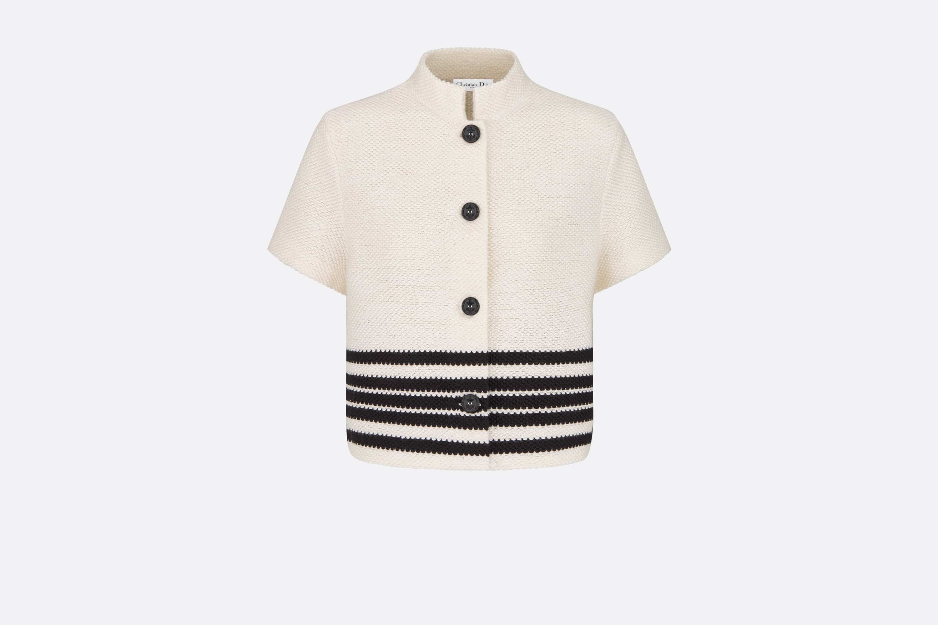 Dior★素敵！Short-Sleeved Dior Mariniere Jacket Short-Sleeved Dior Marinière Jacket • White and Black Cotton