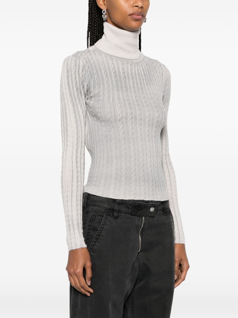 open-back cable-knit jumper - 4