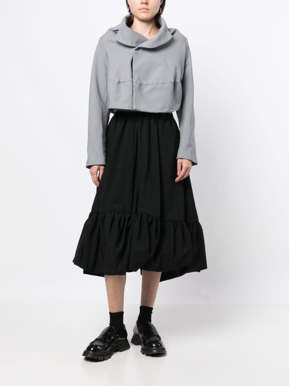 elasticated-waistband full skirt - 2