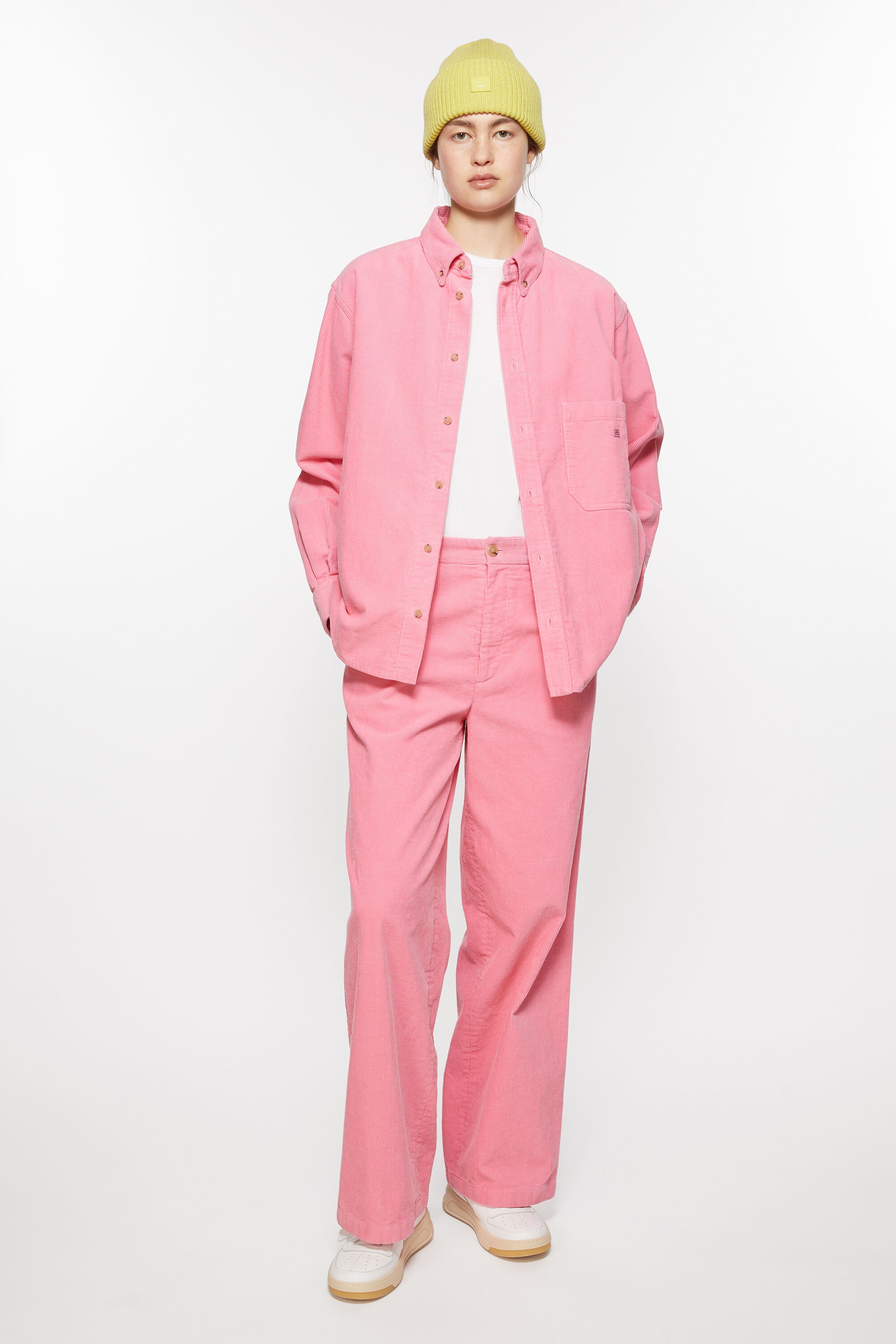 Corduroy overshirt - Tango pink - 5