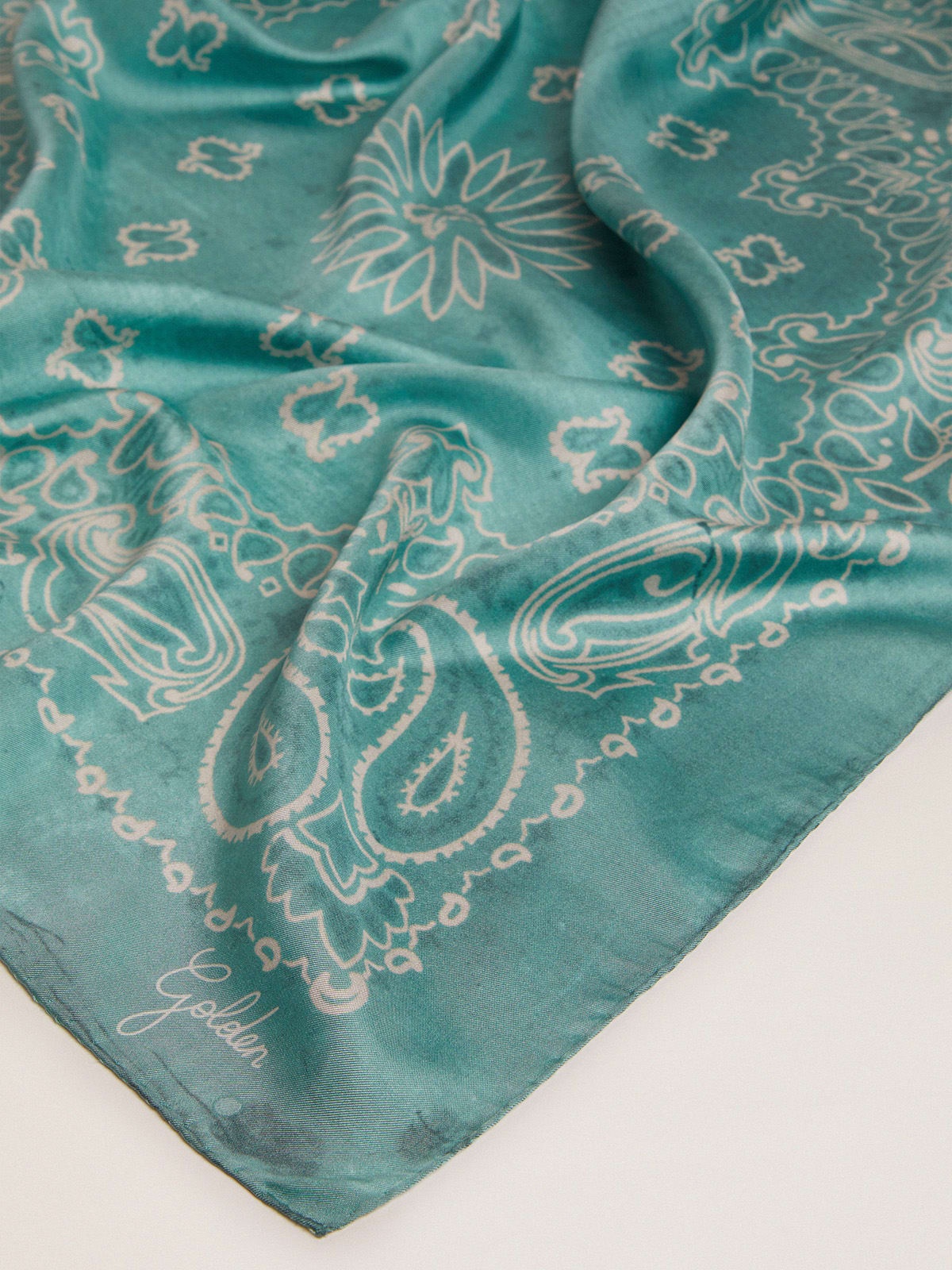 Blue Golden Collection scarf with paisley pattern - 2
