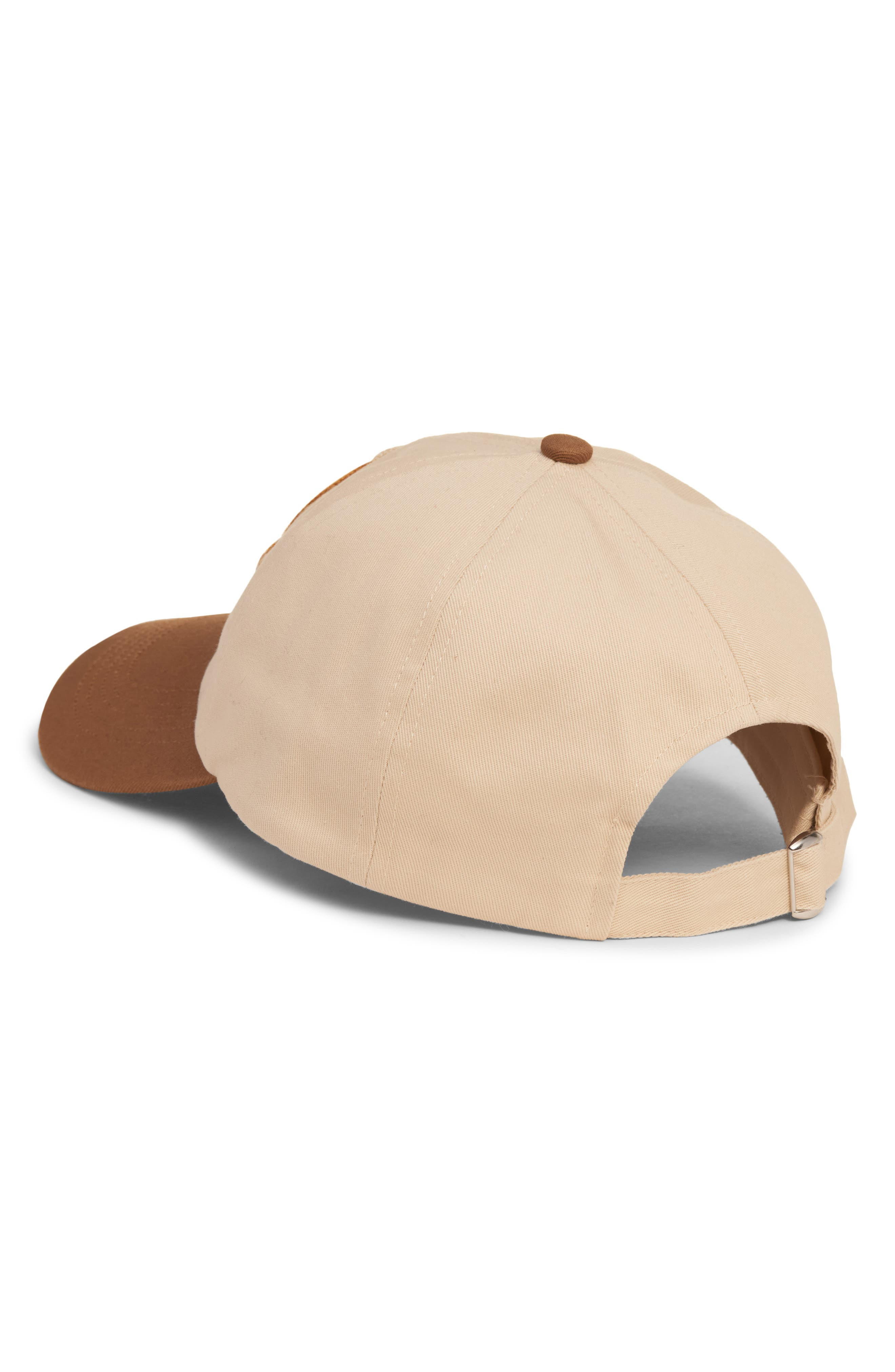 Moncler Two-Tone Logo Patch Adjustable Baseball Cap in Beige at Nordstrom - 3