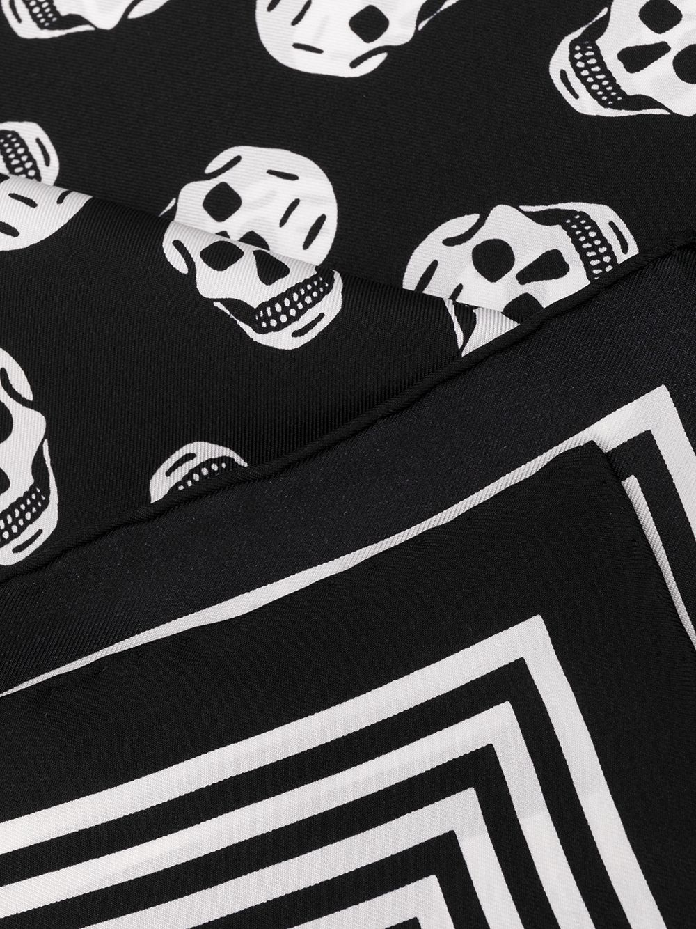 skull print silk scarf - 3