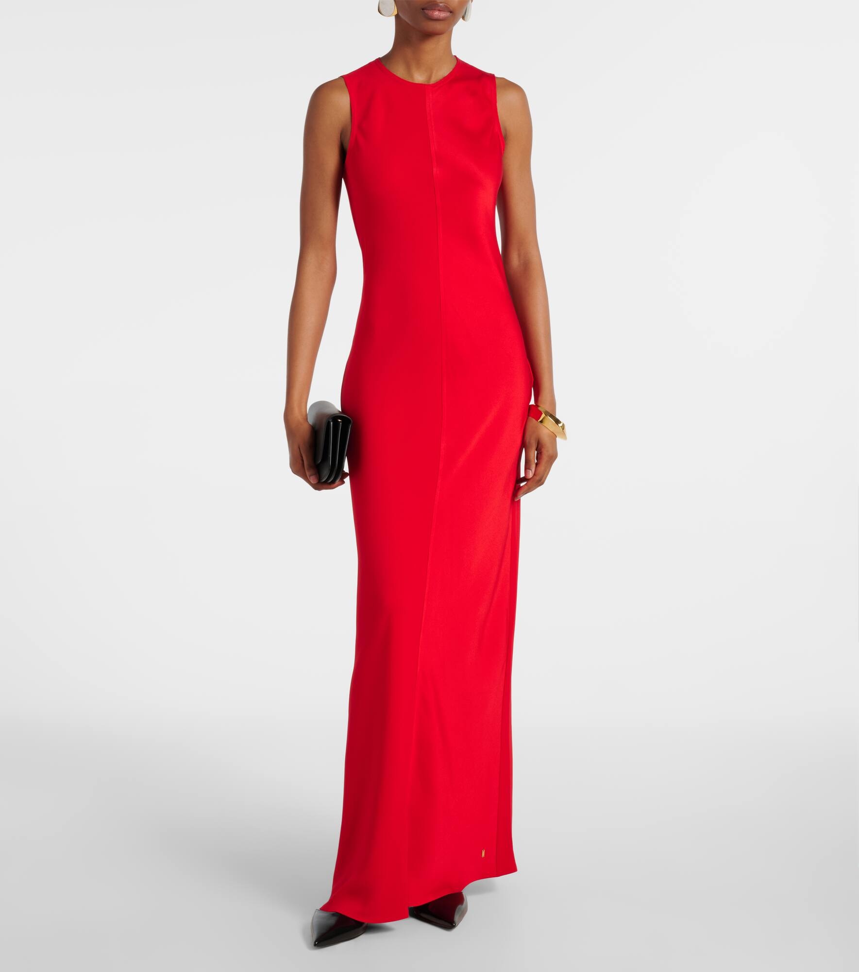 Paneled satin maxi dress - 2