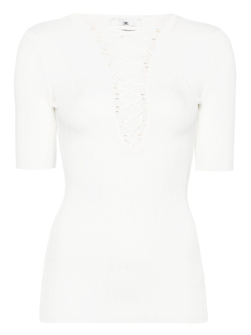 crossover-lace knitted top 1