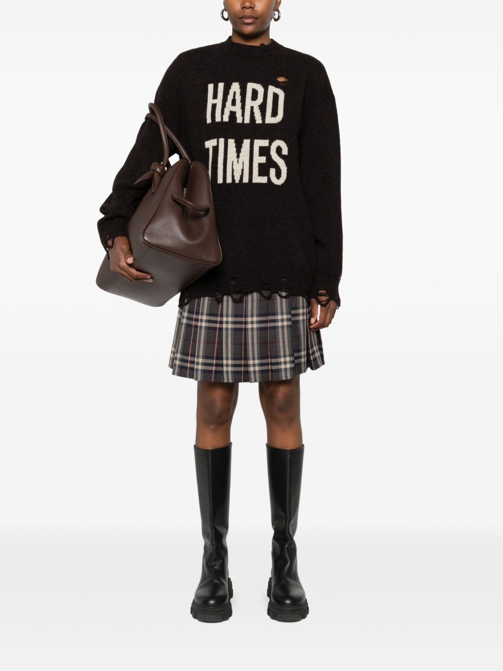 distressed crew-neck sweater - 2