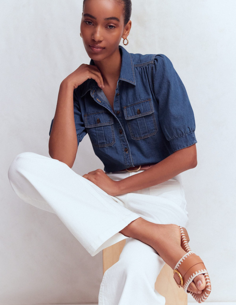 Short Sleeve Denim Top-Light Vintage 5