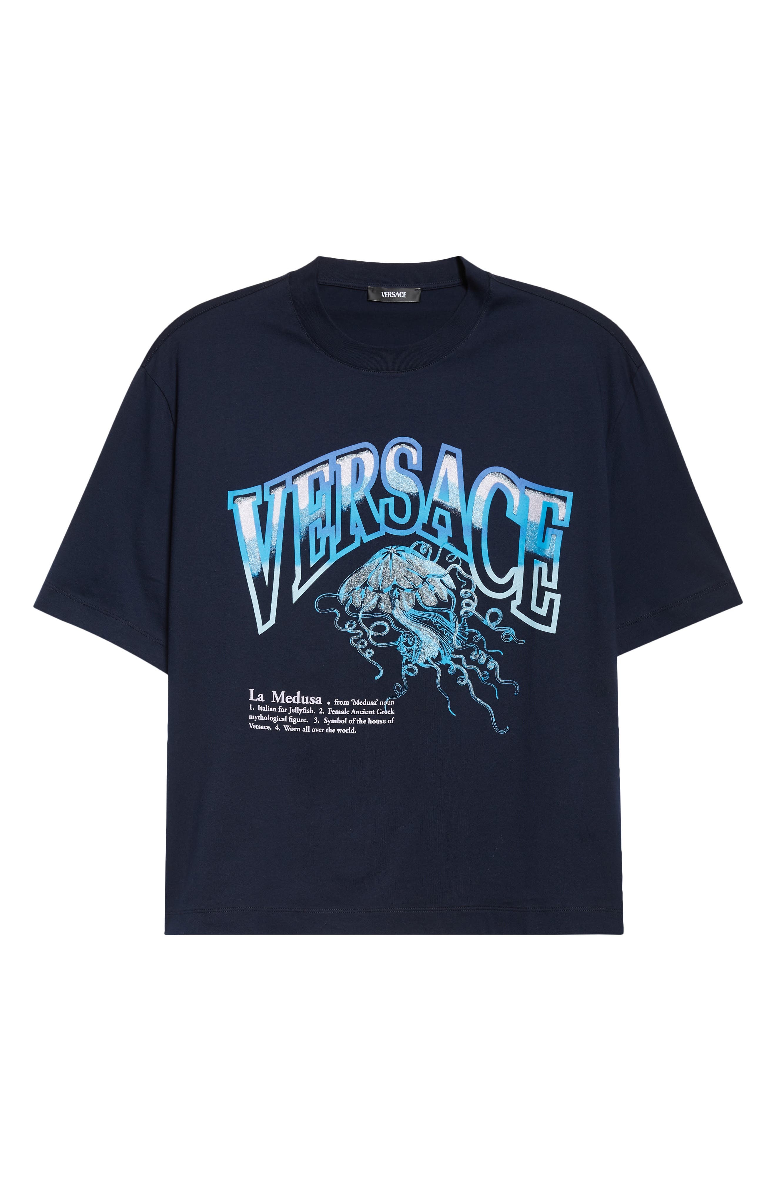 Versace La Medusa Varsity Graphic T-Shirt in Navy Blue at Nordstrom - 5