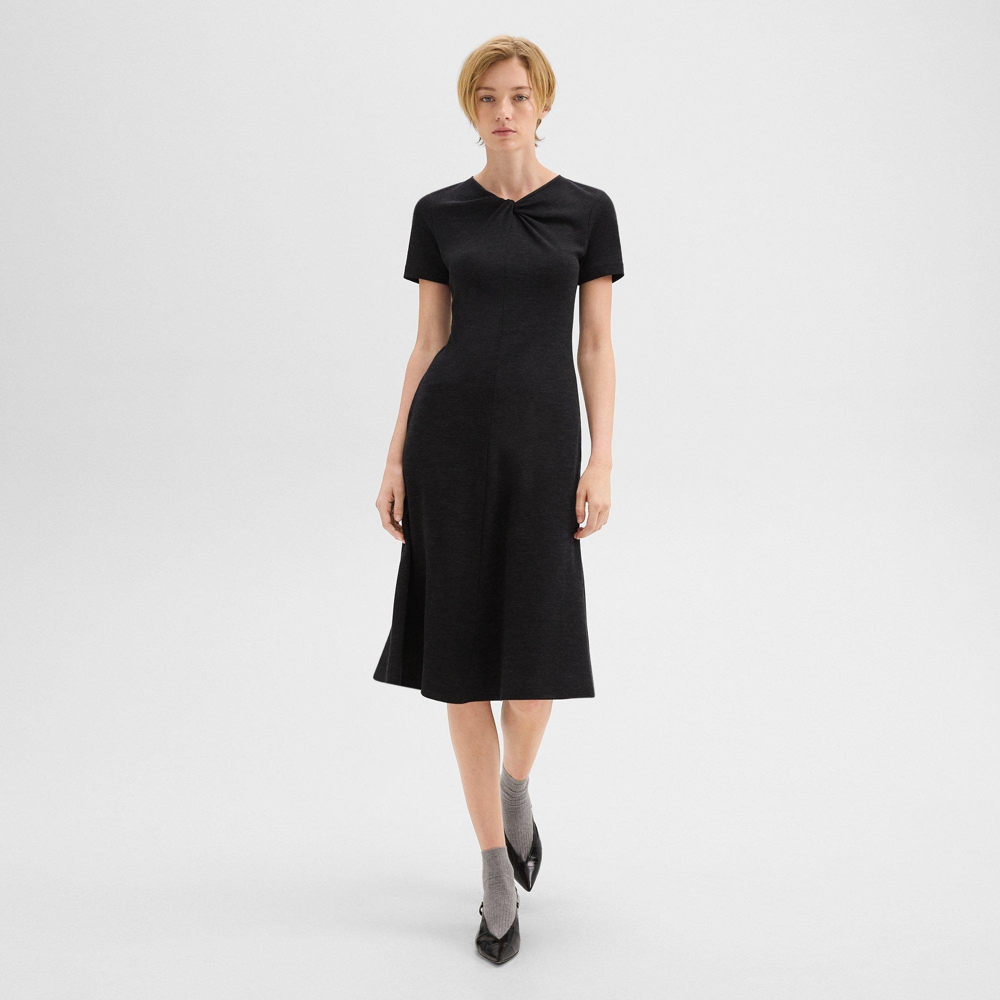 Twisted Midi Dress in Viscose-Wool - 6