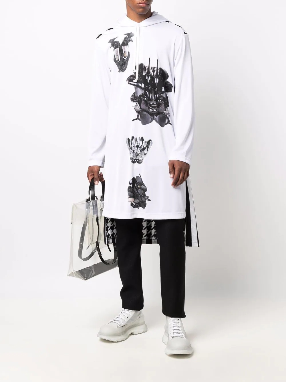 graphic-print longline hoodie - 2