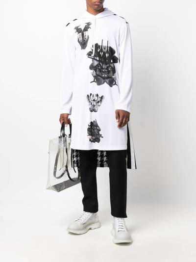 Comme des Garçons Homme Plus graphic-print longline hoodie outlook