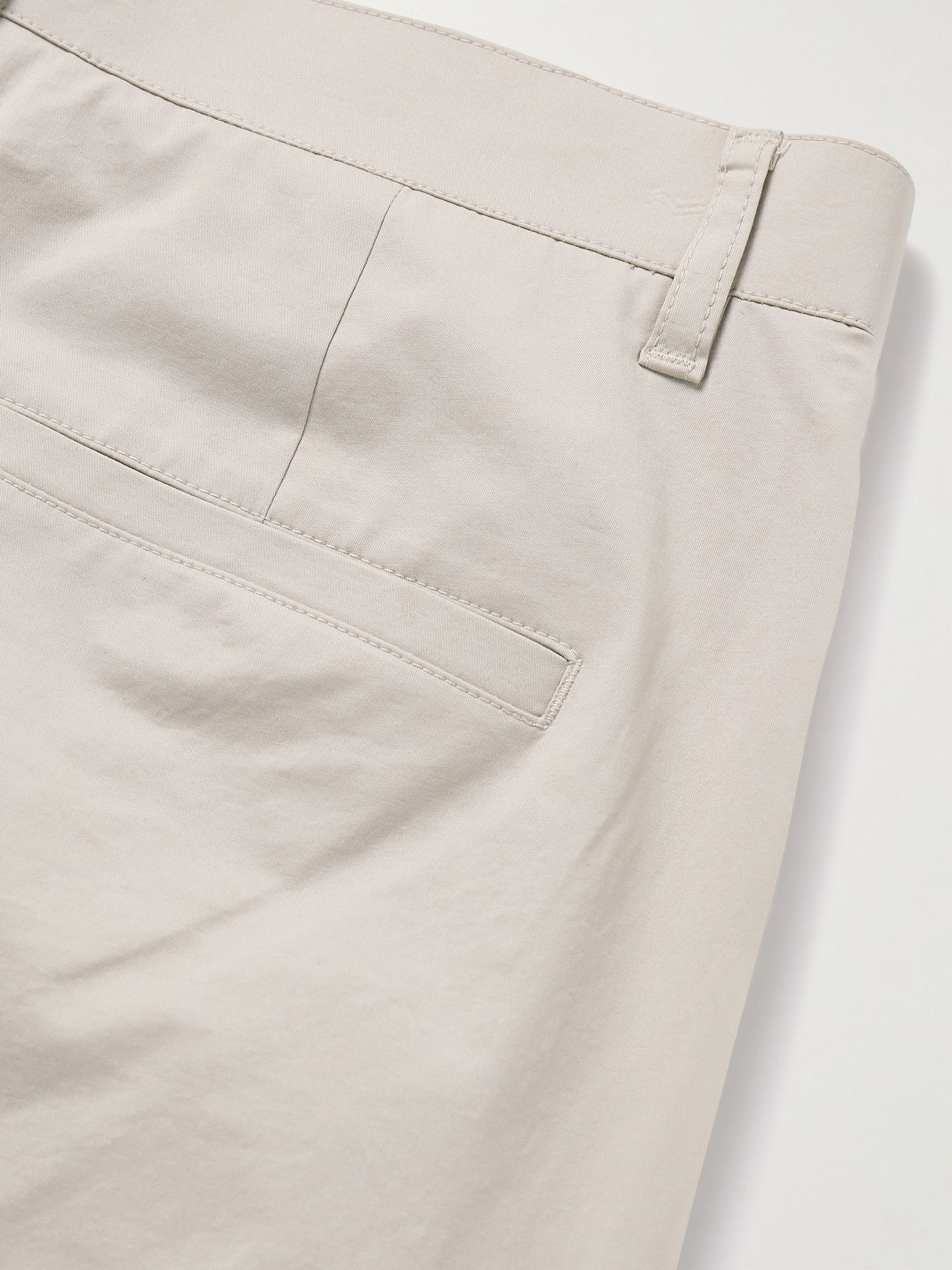Straight-Leg Pleated Cotton-Blend Poplin Trousers Beige - 6