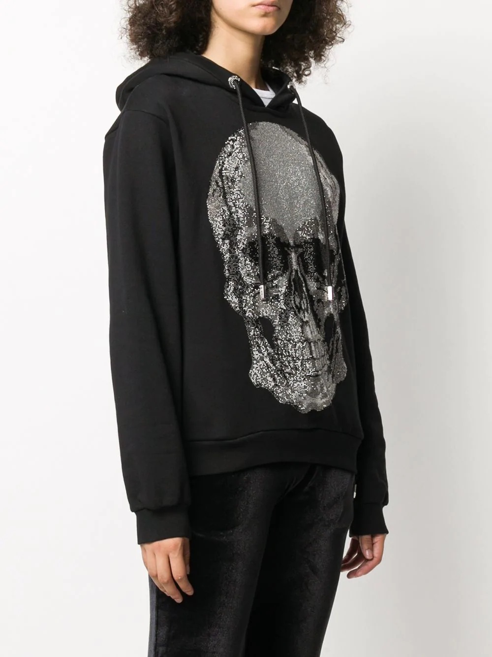 rhinestone skull hoodie - 3