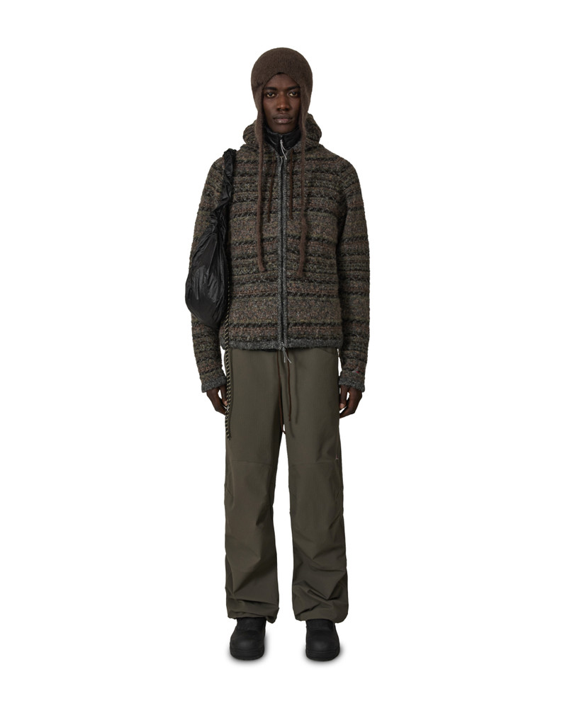 Fair Isle Felted Knit Zip Up Hoodie 4
