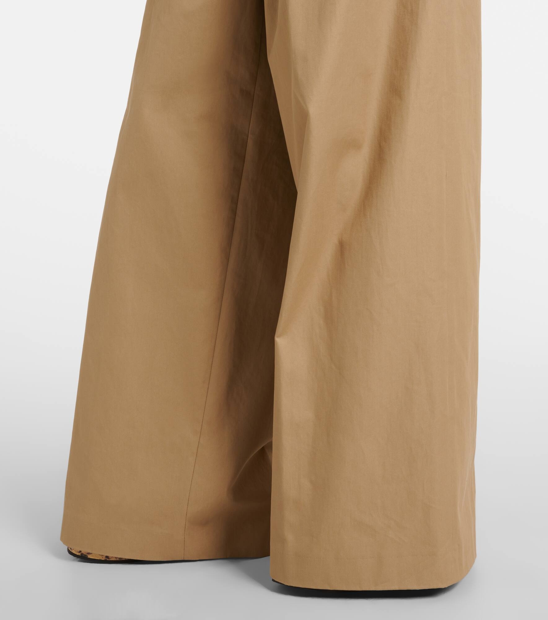 Low-rise cotton twill wide-leg pants - 5