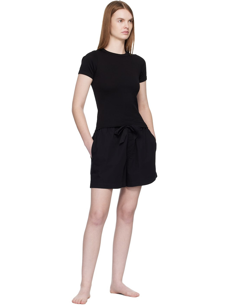 TEKLA Black Poplin Pyjama Shorts outlook