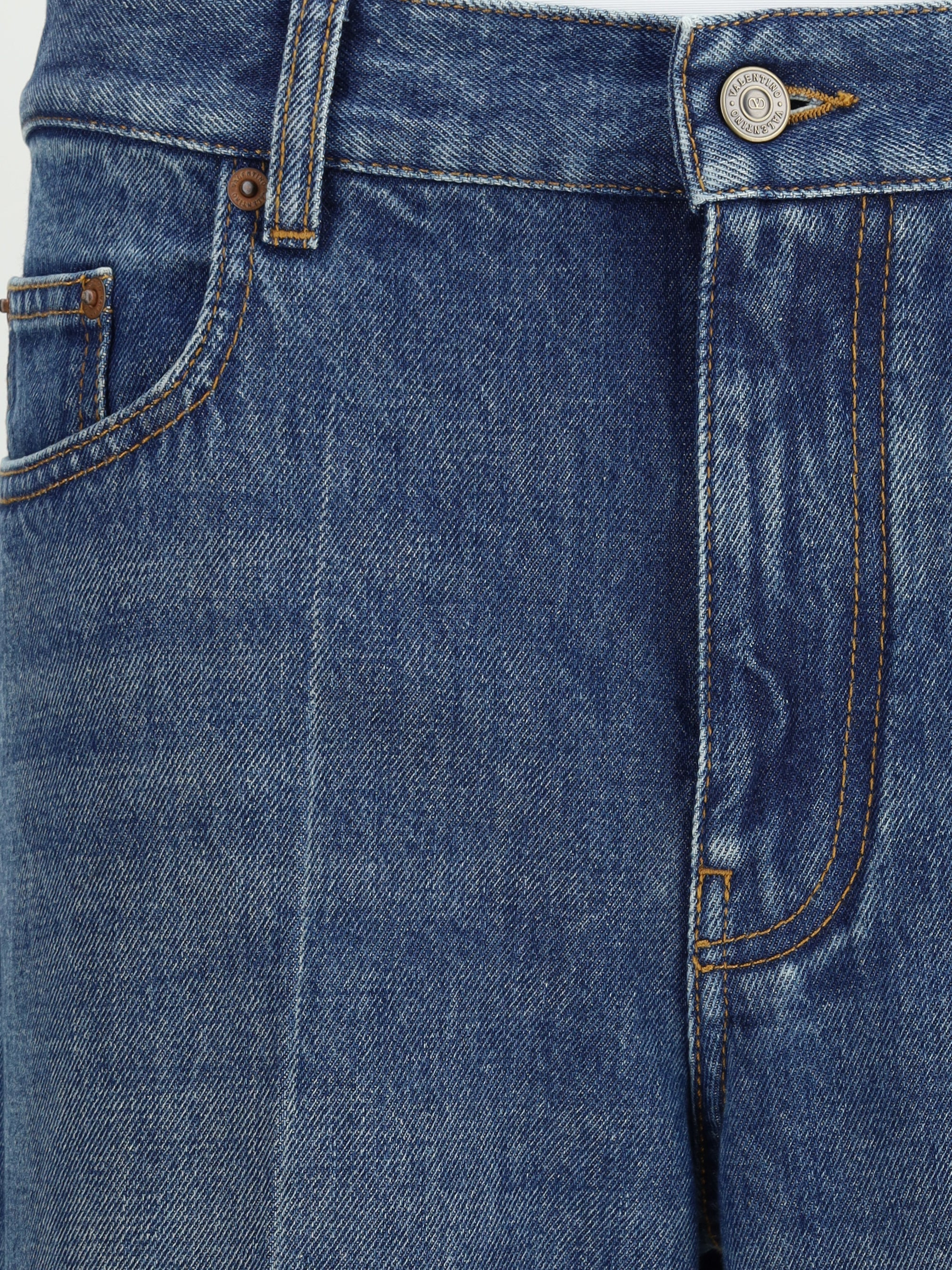 Valentino Women Pantalone In Denim | Solid | Denim Lav. - 3