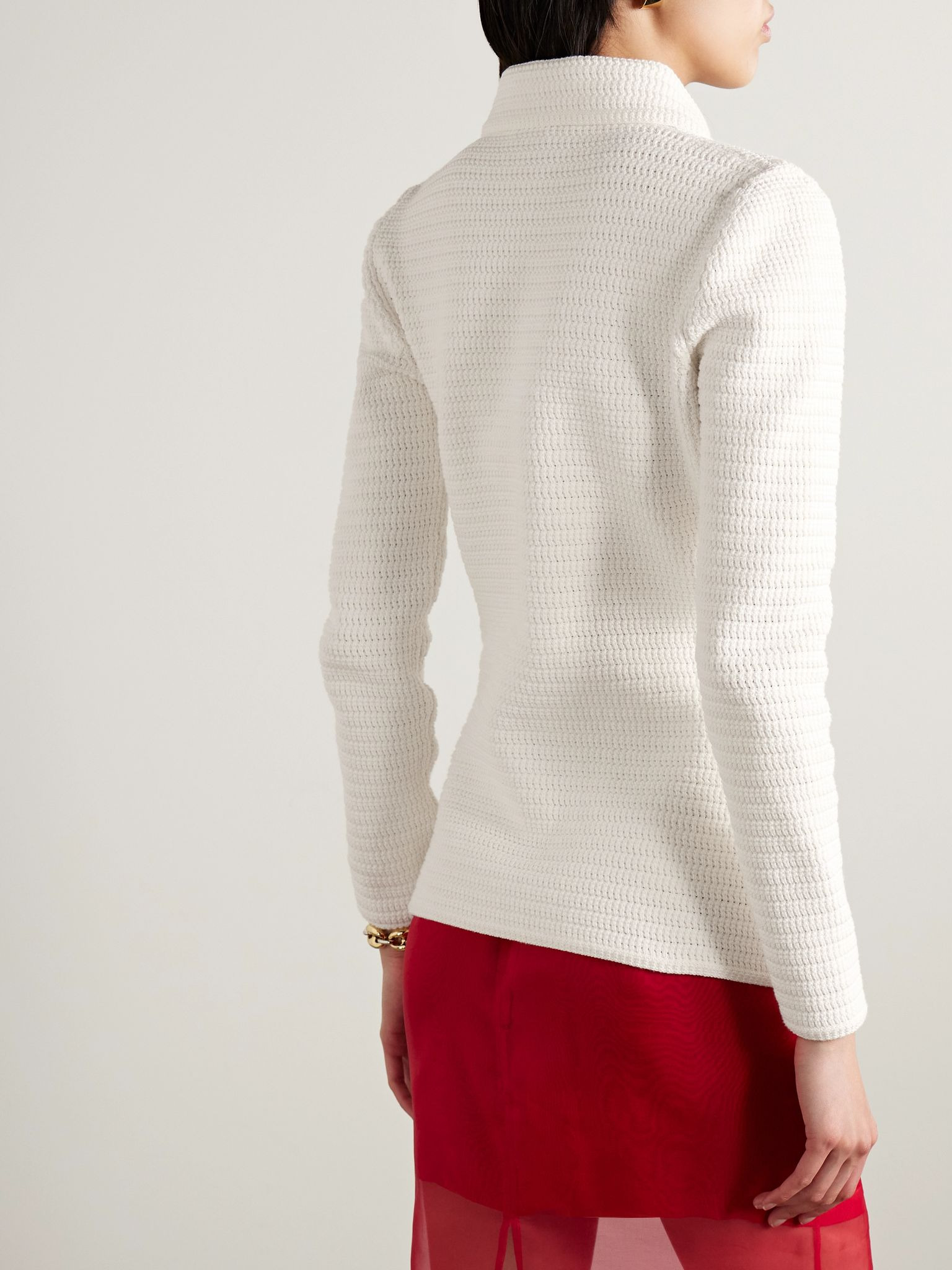 Cotton-blend cardigan White - 3