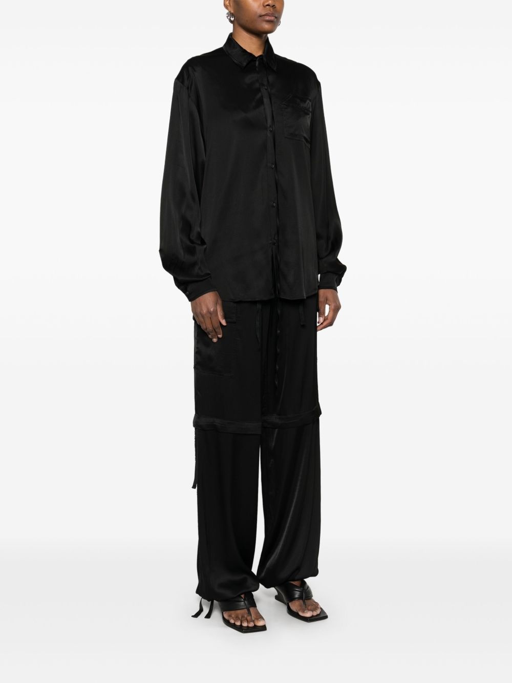 satin cut-out shirt - 3