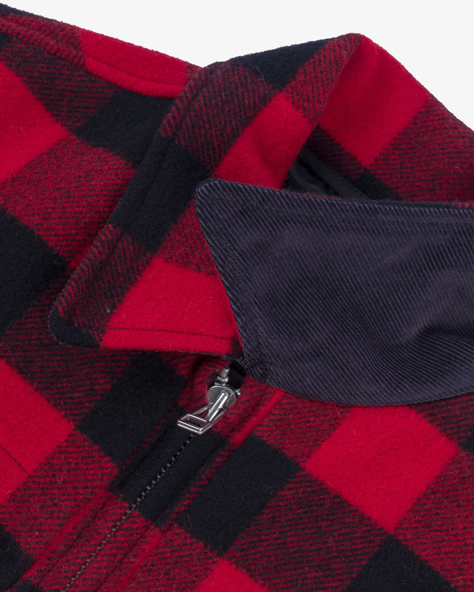 IHW-19-RED Wool Buffalo Check Hunting Jacket - Red - 15