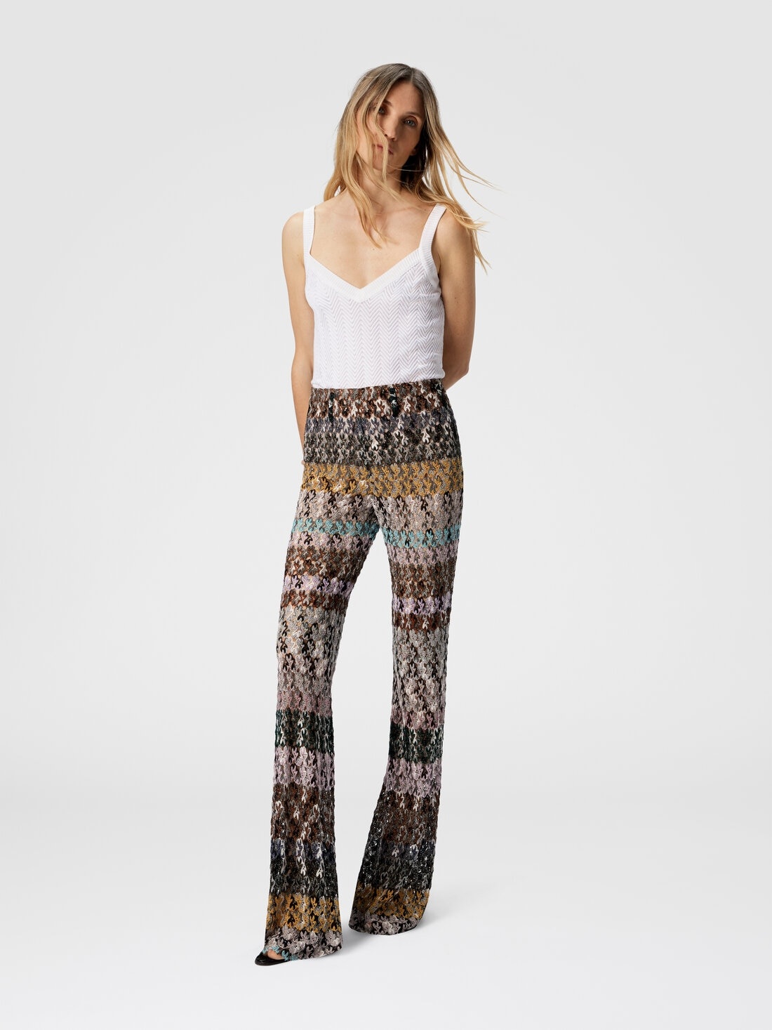 Flare Pants in Embroidered Lace - 2