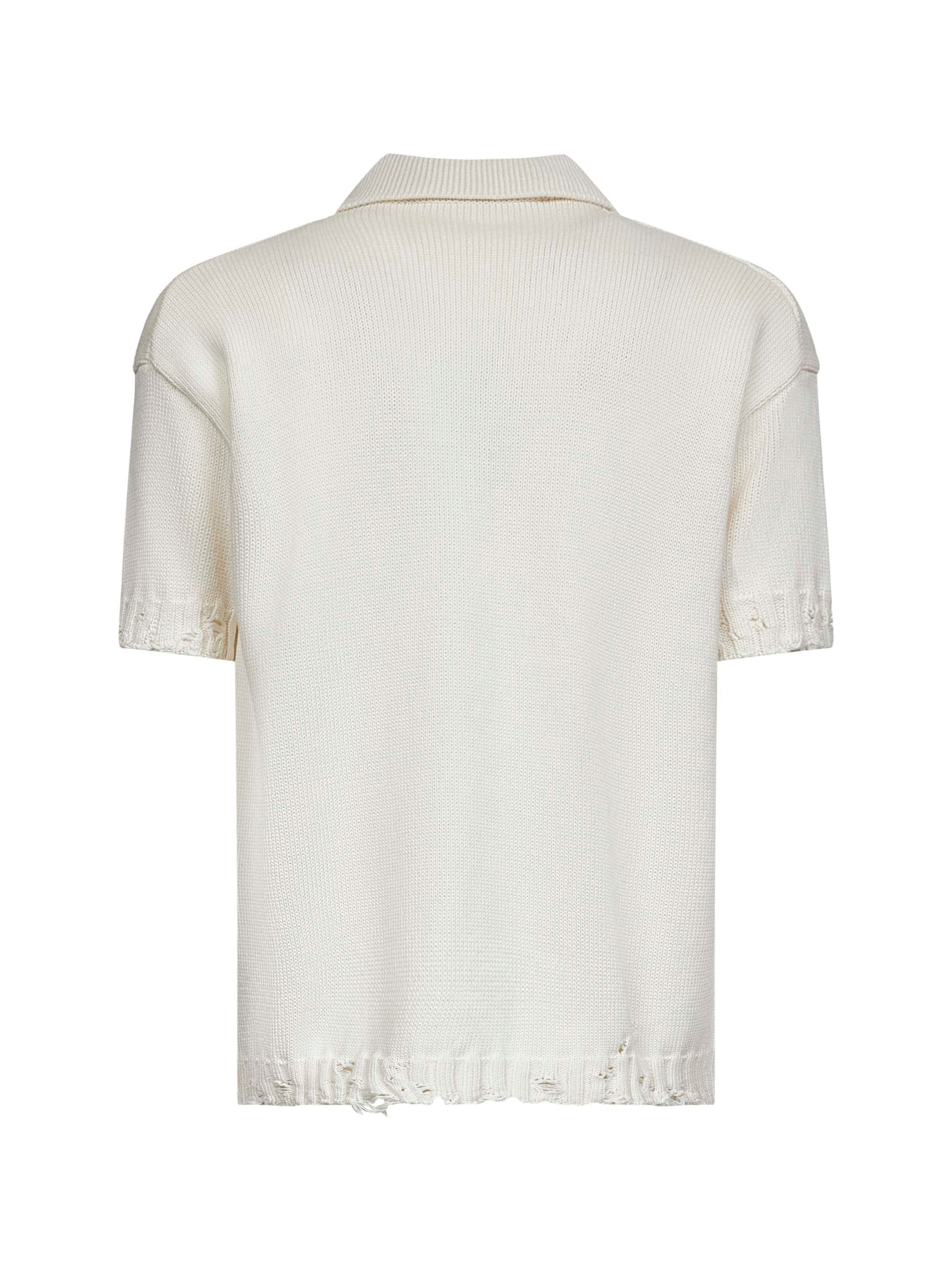Marni Men Ivory Cotton Knit Polo Shirt - 2