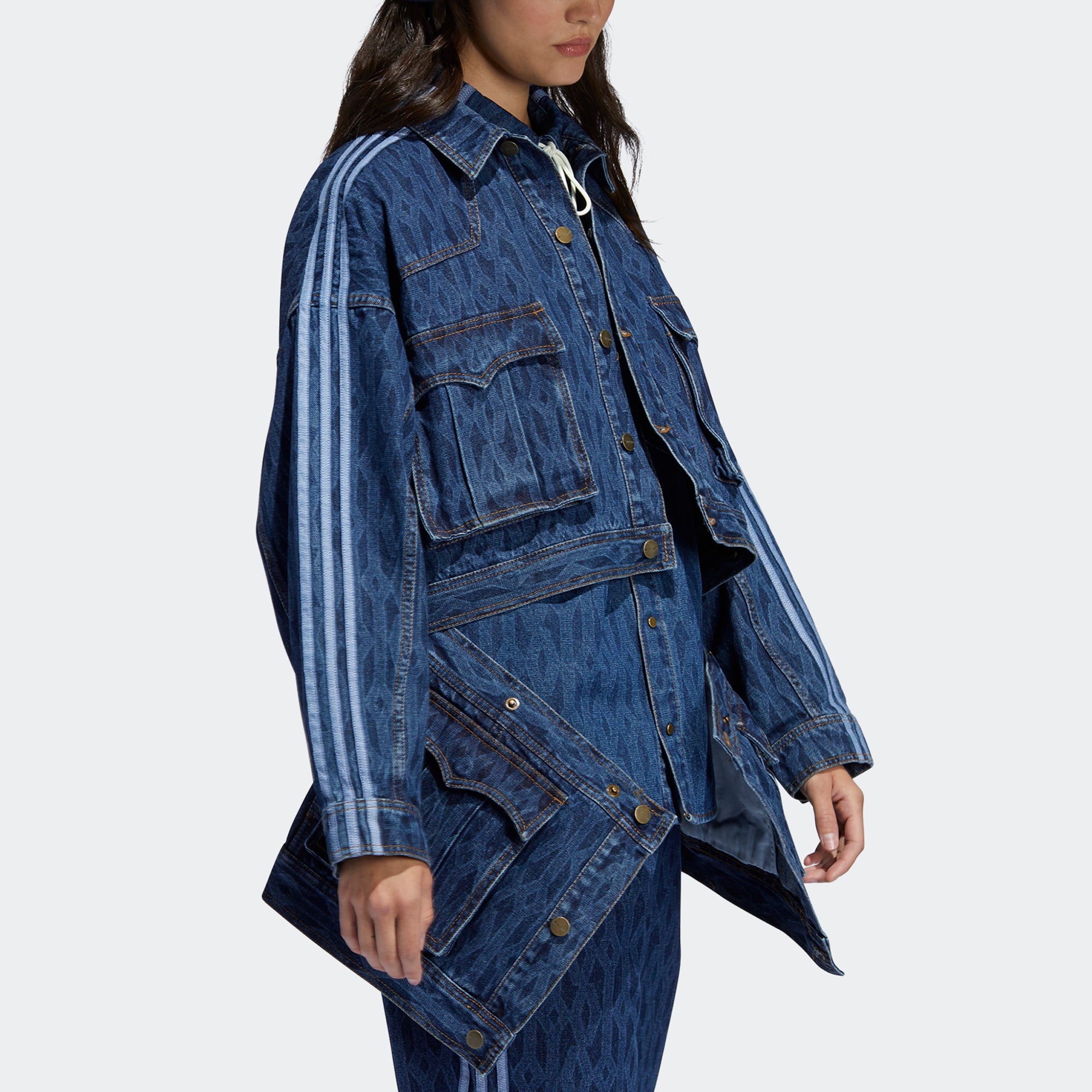 adidas originals x IVY PARK Crossover Cotton Loose Detachable Denim Jacket Blue H61700 - 7