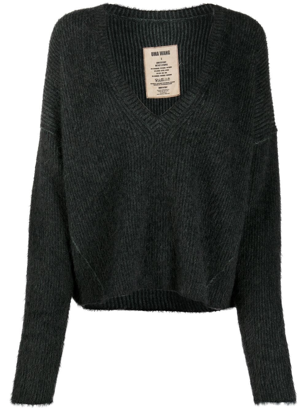 ribbed-knit v-neck jumper - 1