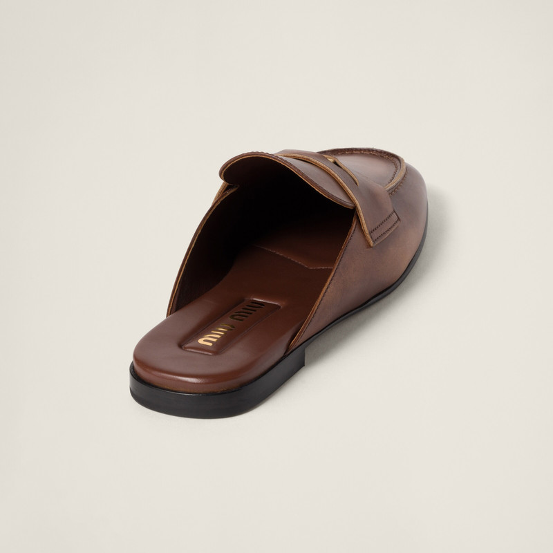 Miu Miu Bleached leather loafers outlook