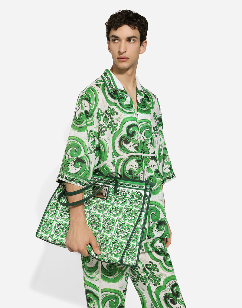 Dolce & Gabbana Large canvas shopper with majolica print outlook