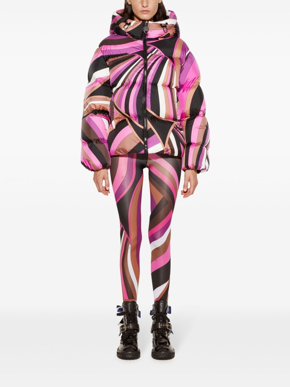 Iride-print puffer jacket - 2