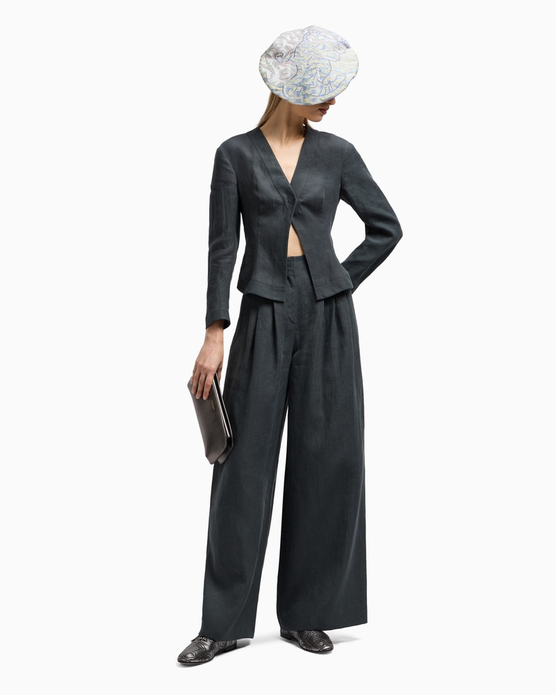 GIORGIO ARMANI SHORT, SINGLE-BREASTED LINEN JACKET outlook